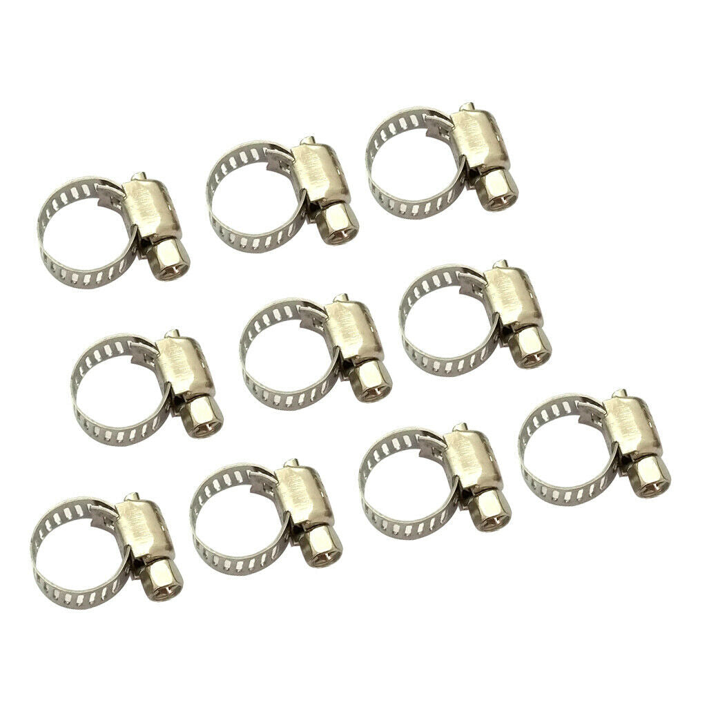 10pcs Hose Clip Set Tube Clamp Easy Turn Butterfly Jubilee Type 8-12mm Clamp
