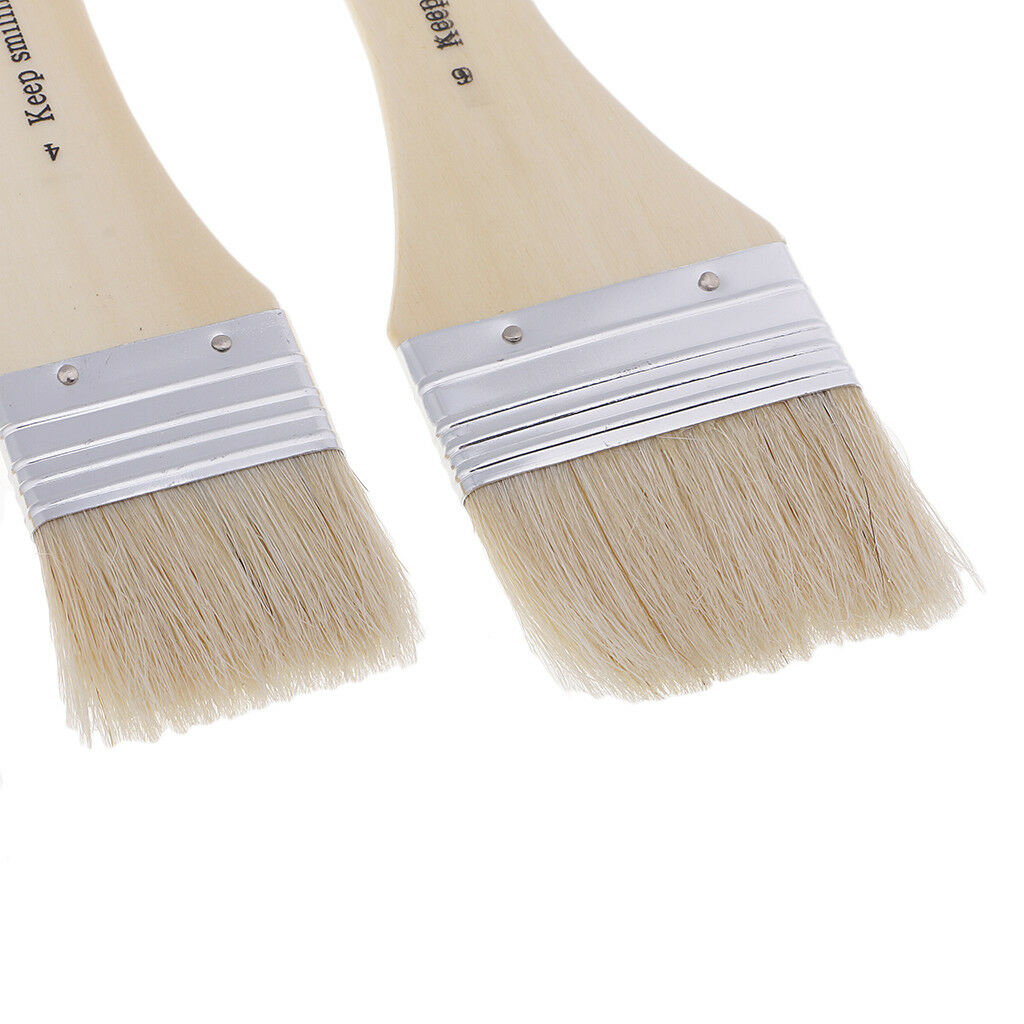 3x Bristle Hair Wooden Handle Oil Painting Brush Acrylic Paints Brush Tools