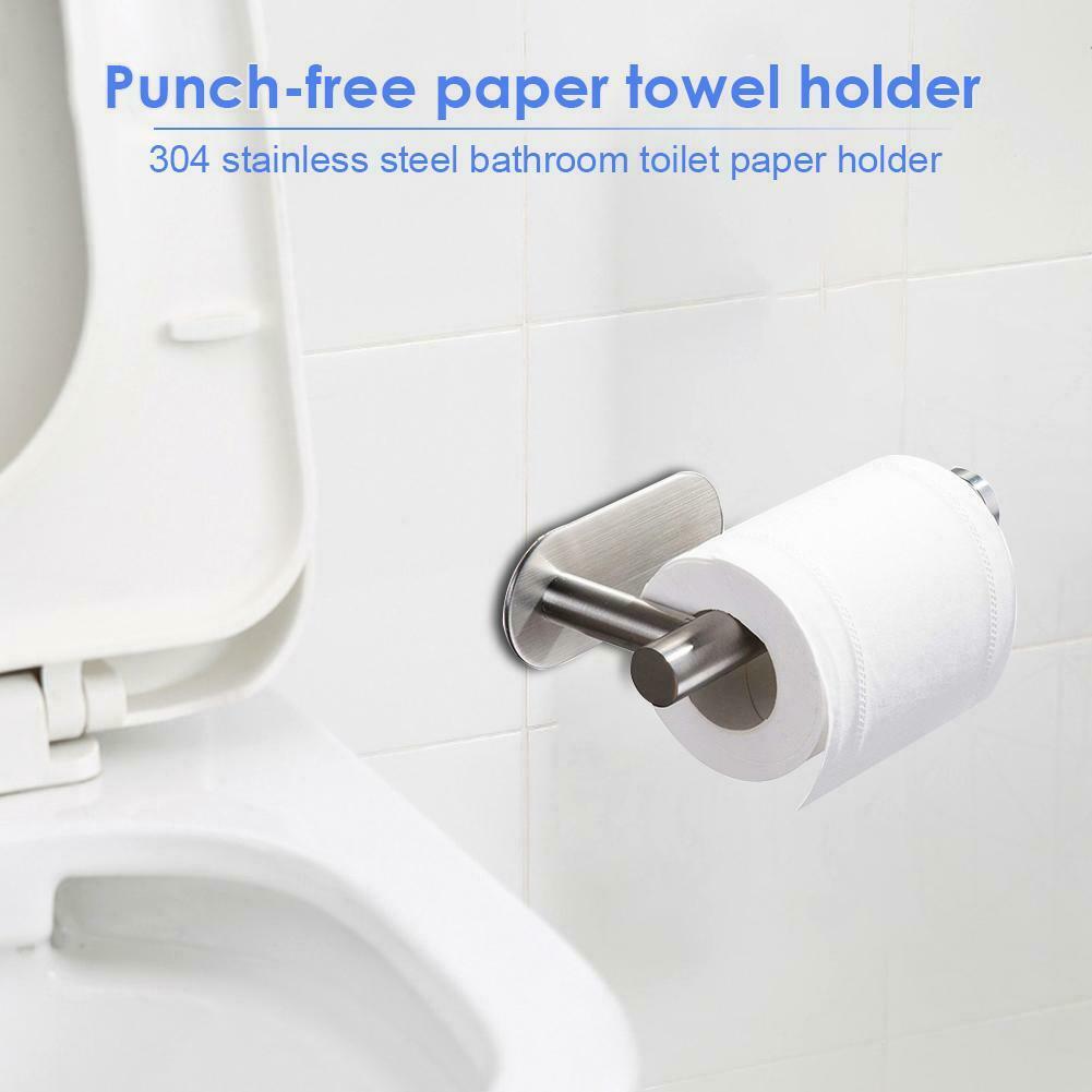 Toilet Paper Holder without Drilling 304 Stainless Steel Tissue Roll Rack  @