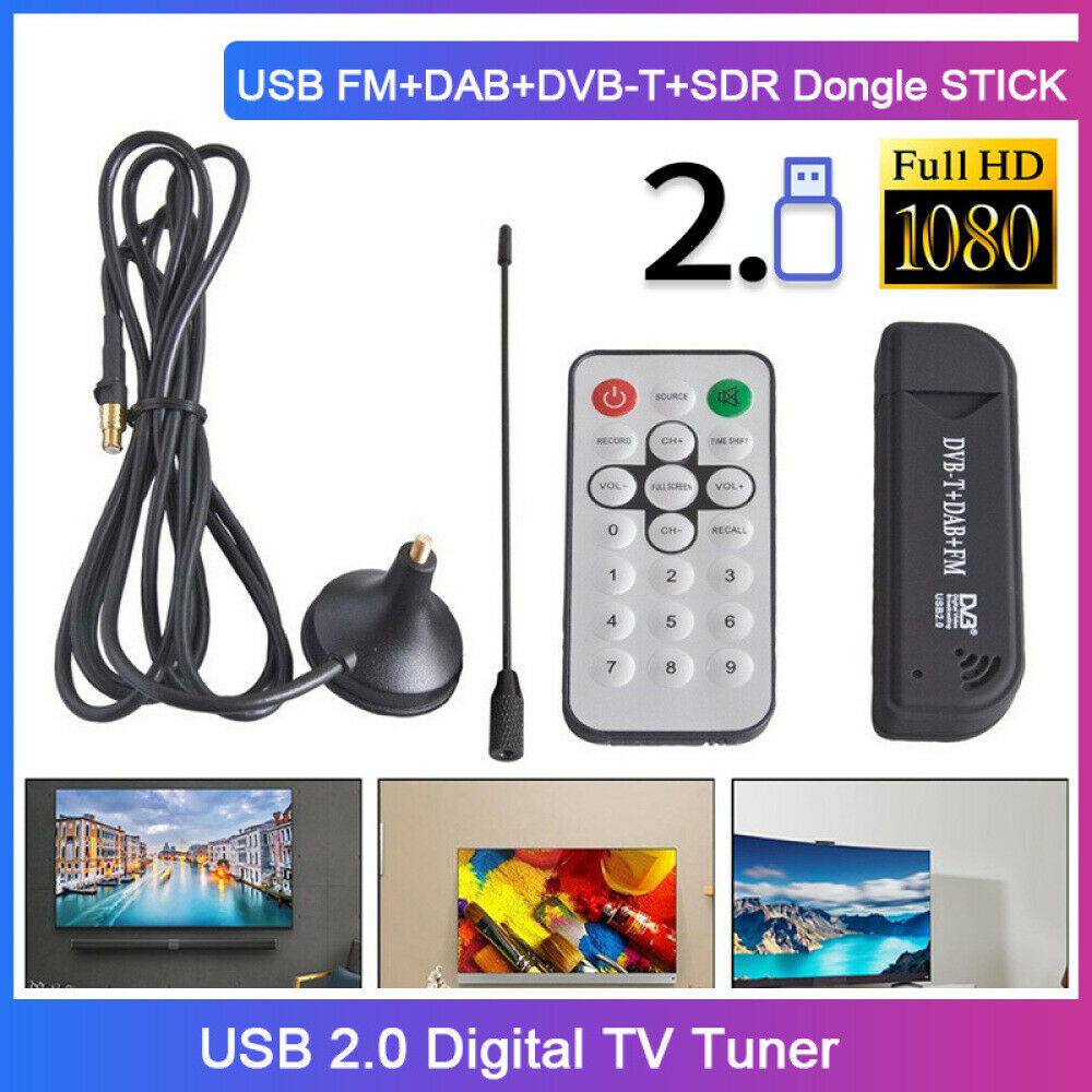 USB2.0 Digital DVB-T SDR+DAB+FM TV Tuner Receiver Stick SDR+DAB+FM Dongle Stick