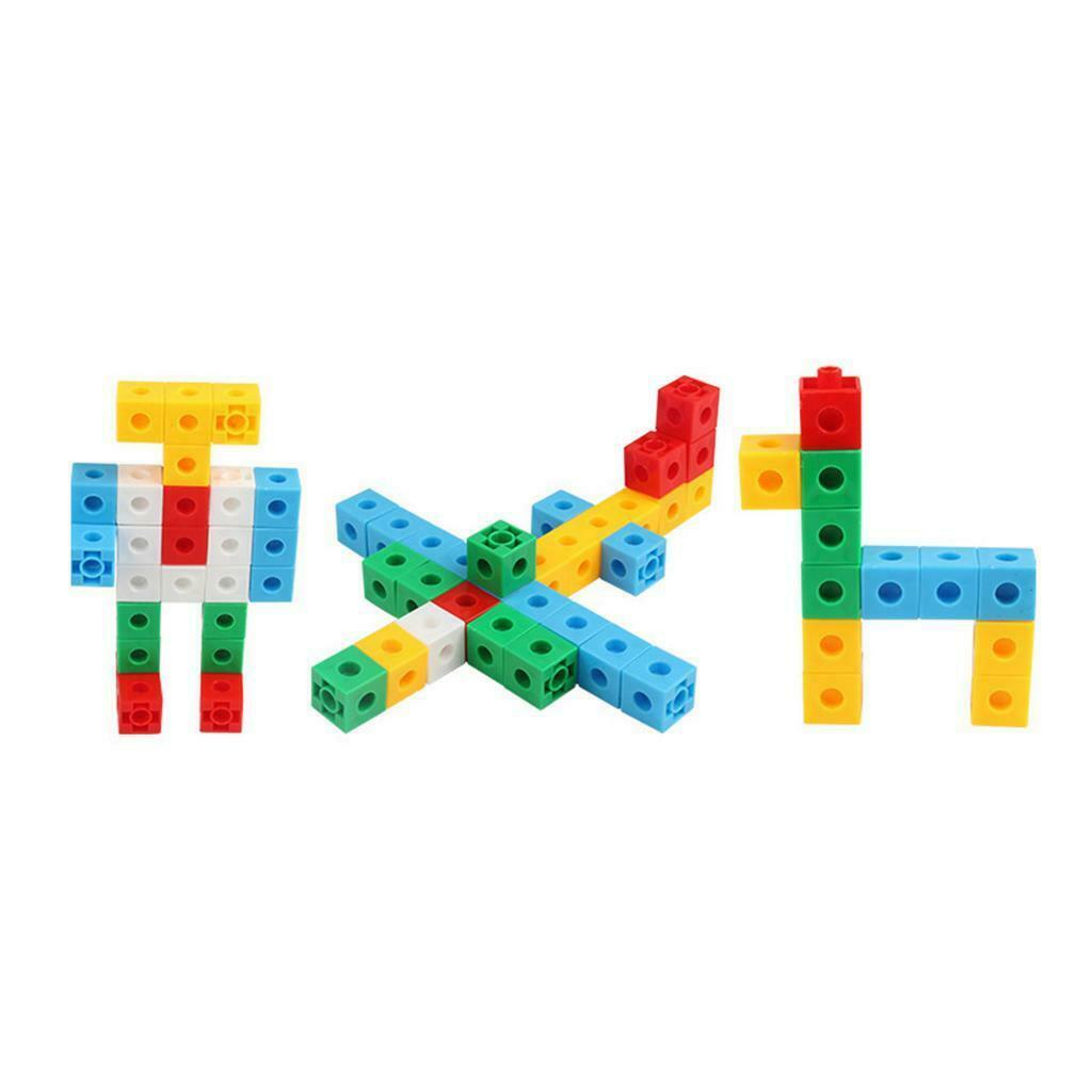 50Pcs Linking Snap Math Counting Blocks Cubes Manipulative Math, 5 Colors