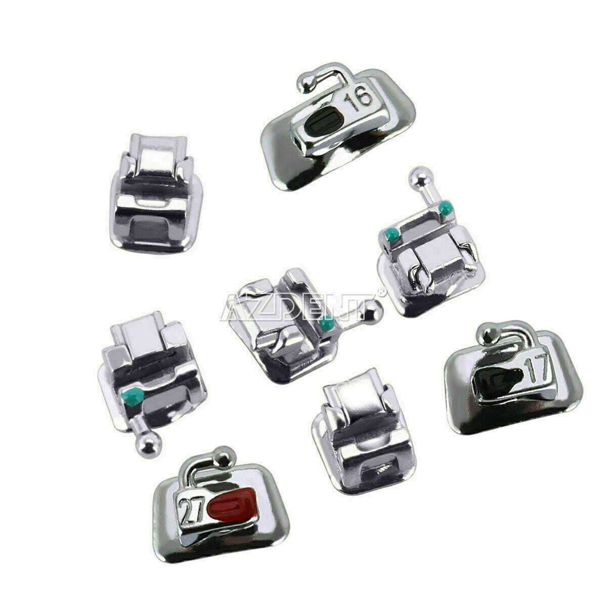 10Box Dental Orthodontic Passive Self Ligating Brackets MBT022 3 4 5 Hook AZDENT