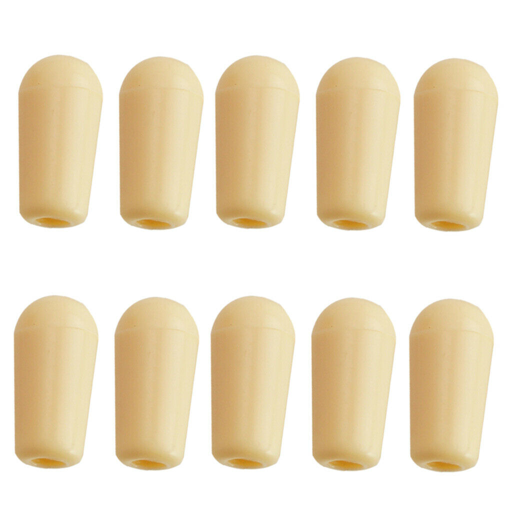 10 Pieces Electric Guitar Replacement 3-way Switches Knob   4mm Beige