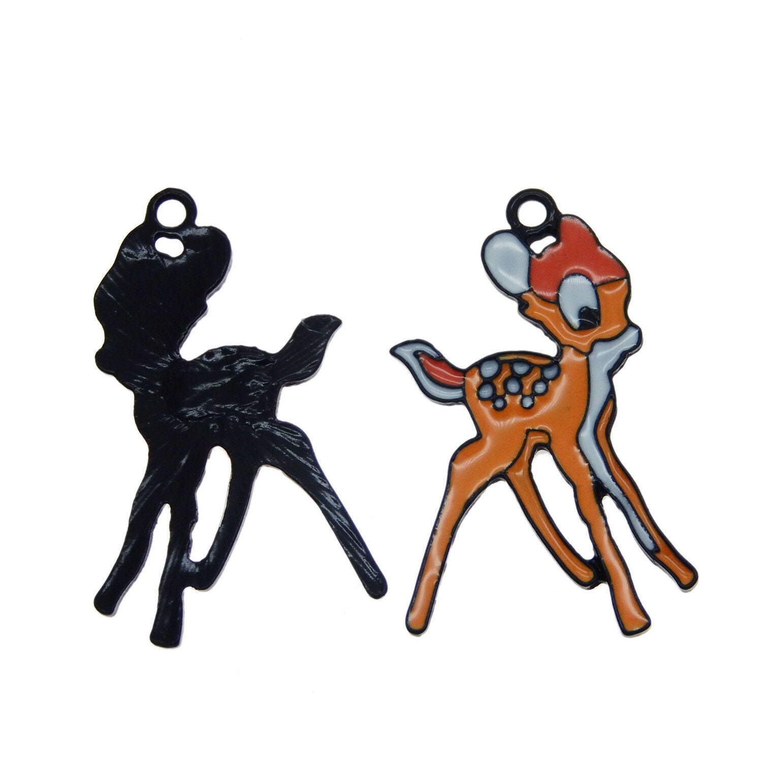 6 pcs Colorful Enamel Metal Deer Charms Pendants 35x19 mm Jewelry Accessories