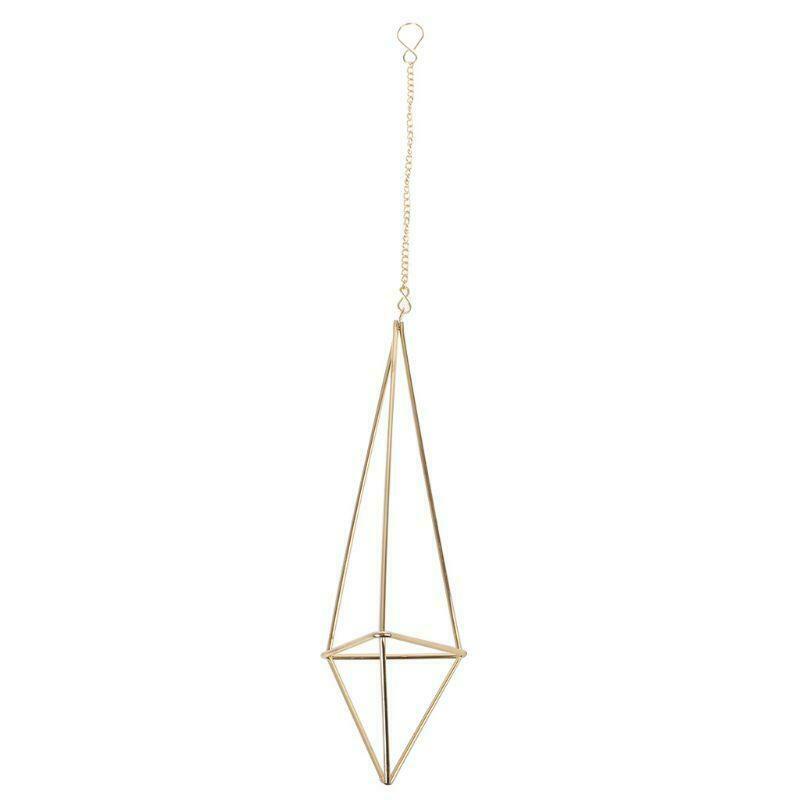 Minimalist Geometric Hanging Iron Air Plants Rack Chain Tillandsia Holder Mini
