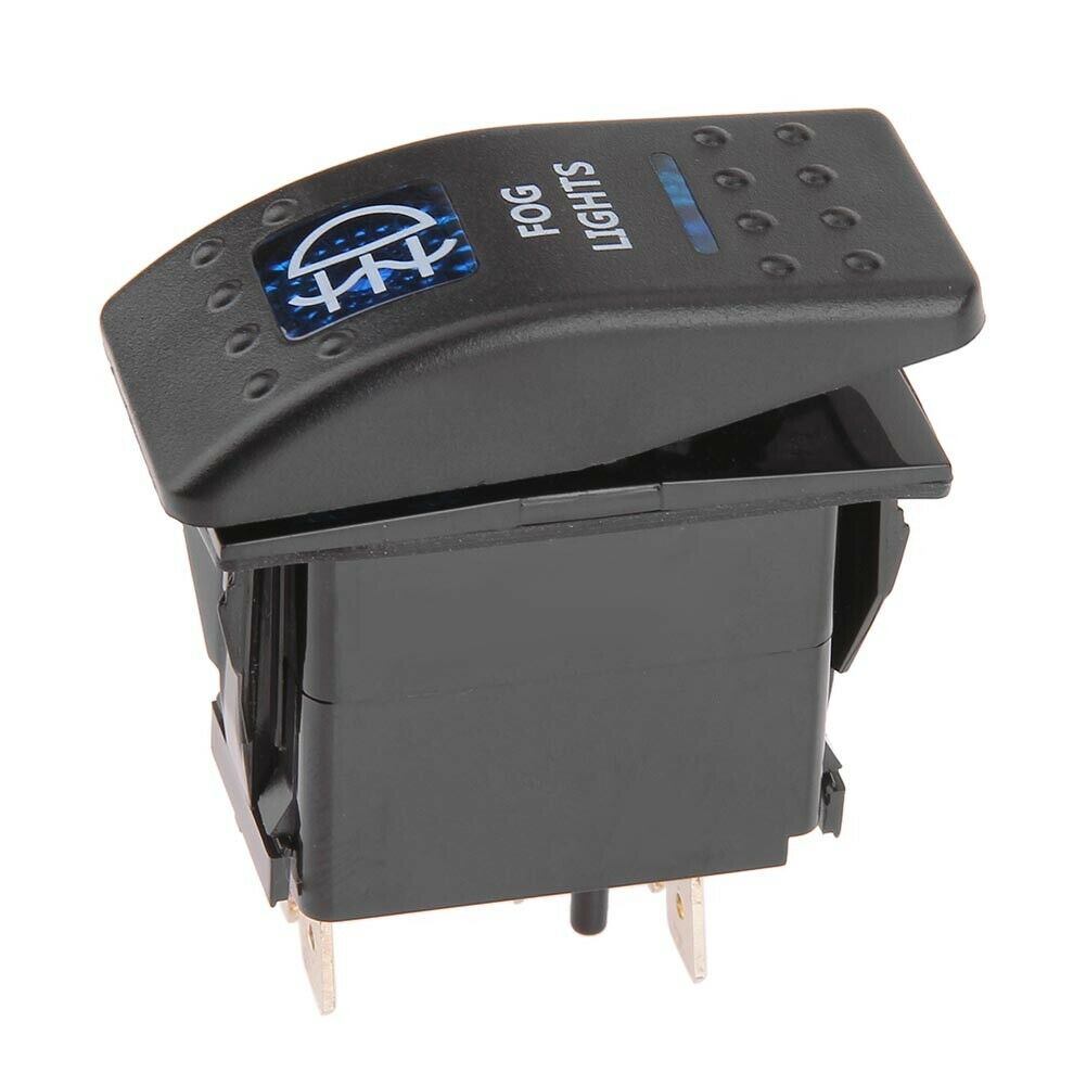 IP66 Waterproof Blue LED FOG LIGHTS Rocker Switch 5 Pin for Car RV Boat Yacht