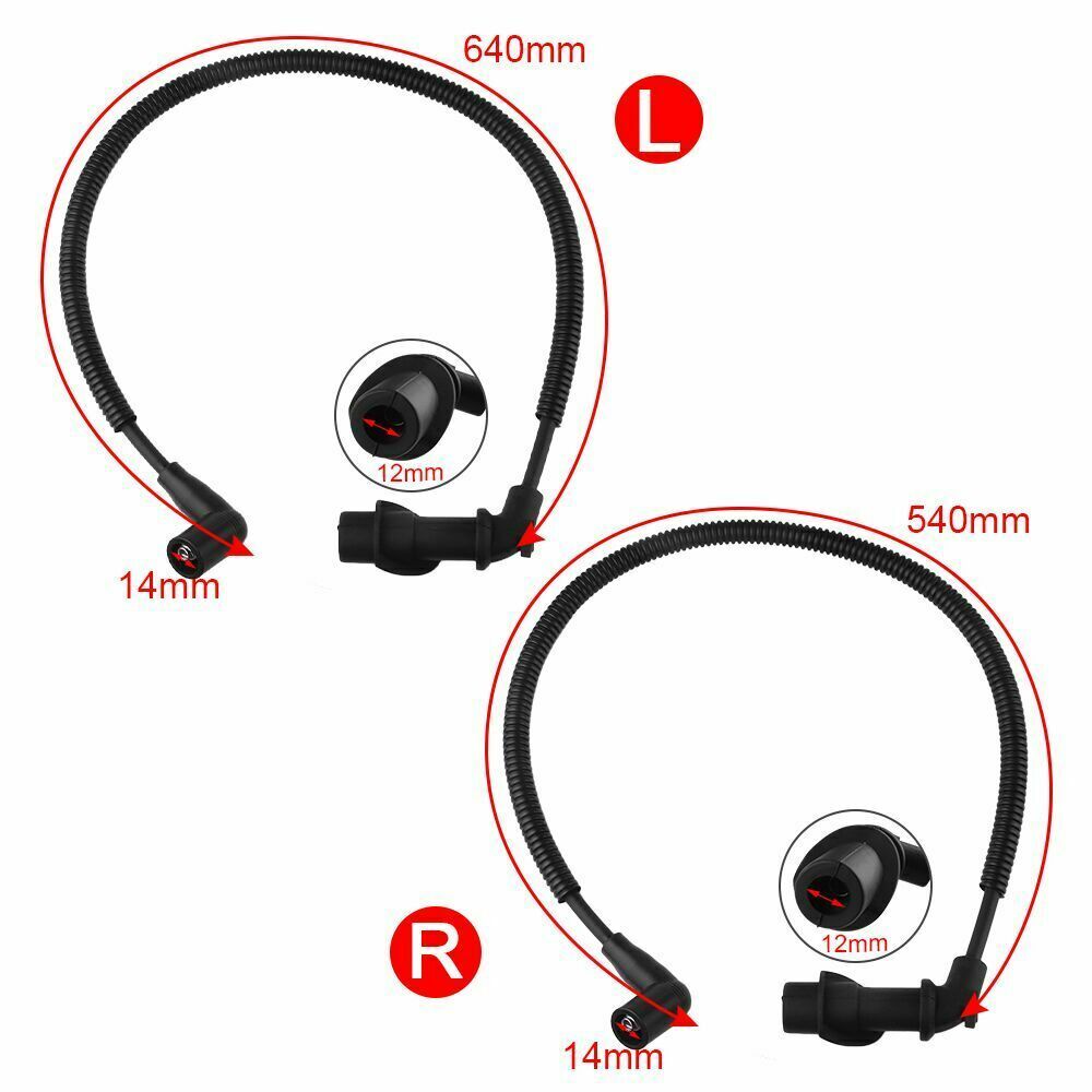 2x Ignition Coil Spark Plug Cap & Wire For Polaris RZR HD XP Sportsman 800/700