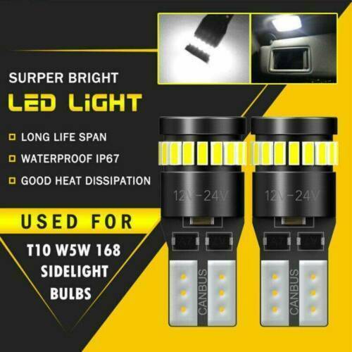 2x T10 501/194 W5W SMD 24 LED Car HID White CANBUS Error Free Wedge Light Bulb