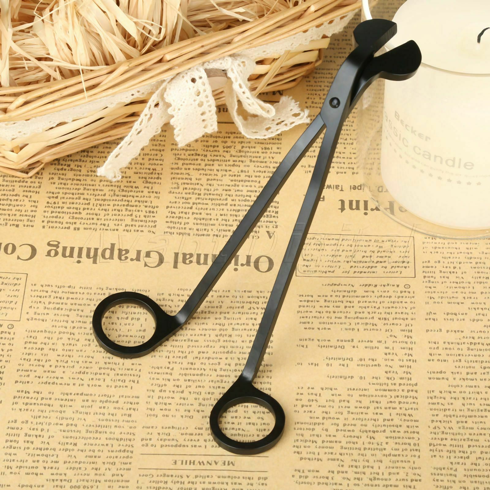 Black Stainless Steel Cutter Candle Wick Oil Lamp Trimmer Scissor Snuffer Trim