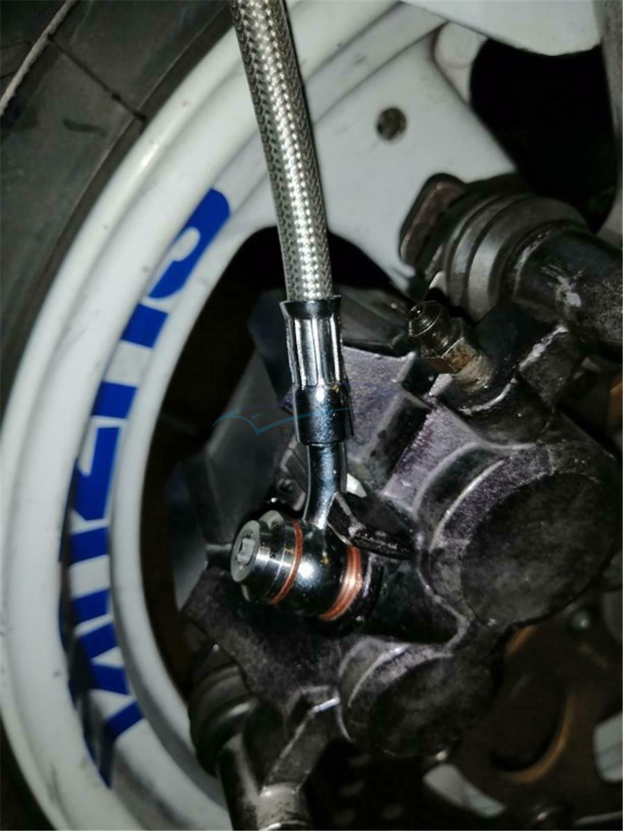 1PC 17.72" Motorcycle Stainless Steel Braided Hydraulic Brake Oil Hose Universal