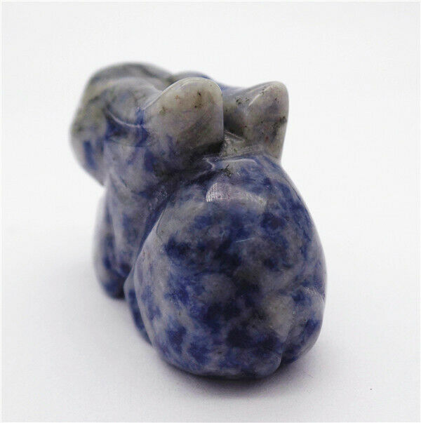 50x32x19mm Natural Blue Sodalite Carved Rabbit Decoration Statue Decor HH7646