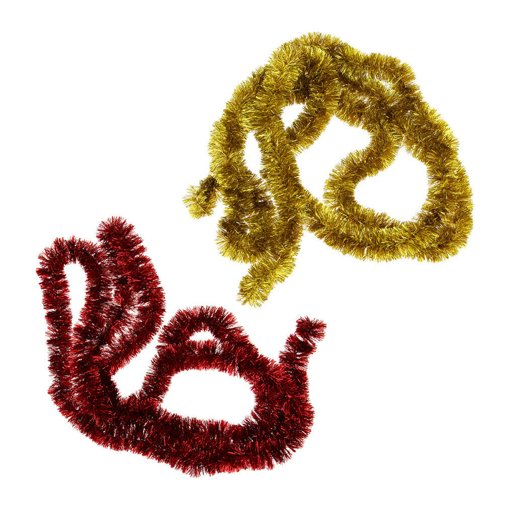 2 Pieces Christmas Tinsel Garland Thick Shiny Decorations for Xmas