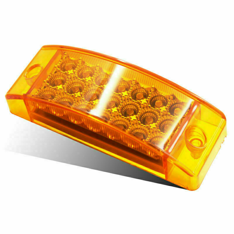 4x 12V Sealed 6" Amber 21 LED Side Marker Light Rectangle Truck Trailer Camper