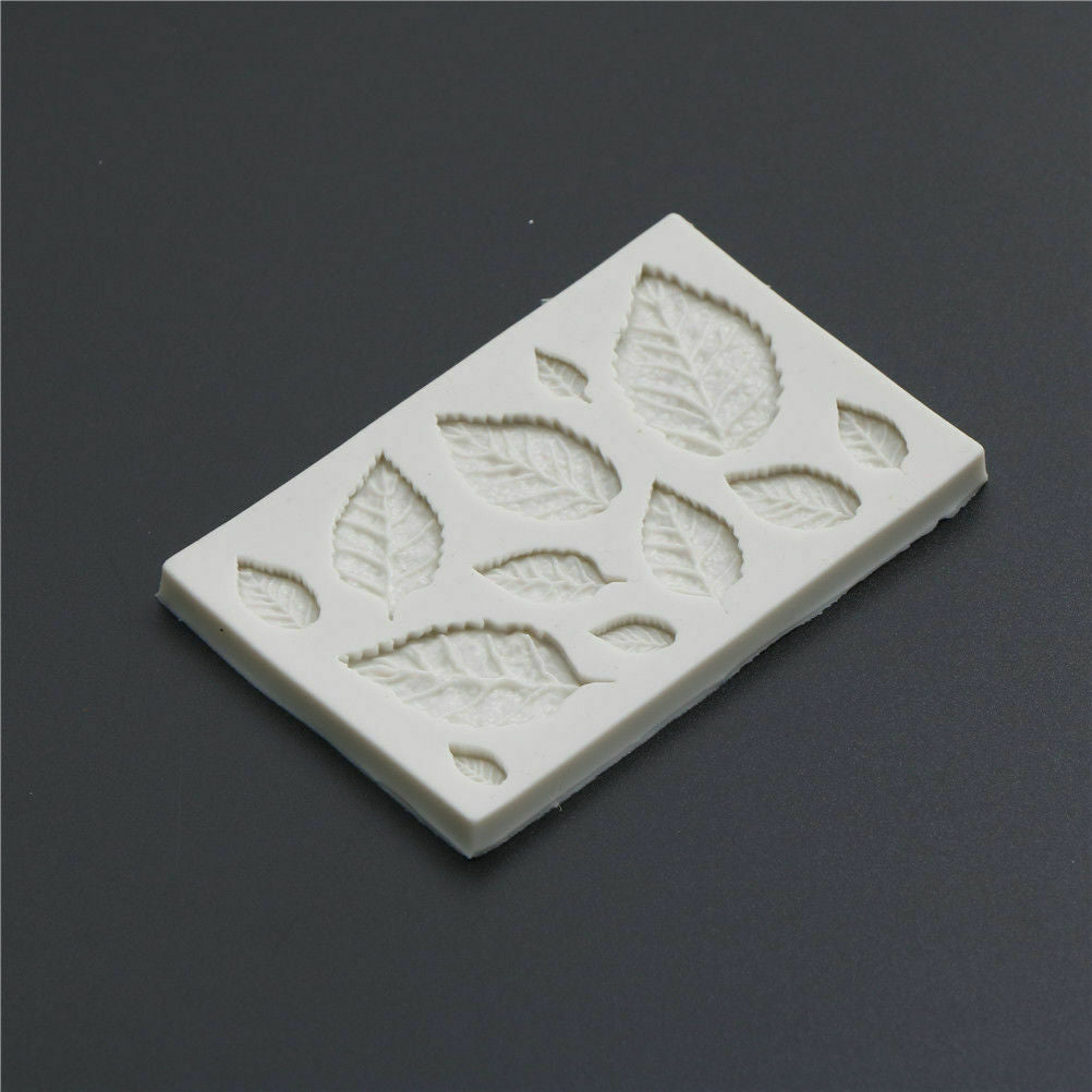 Silicone Rose Leaves Embellisment Fondant Mould Cake Decor Sugar Chocolate Mold