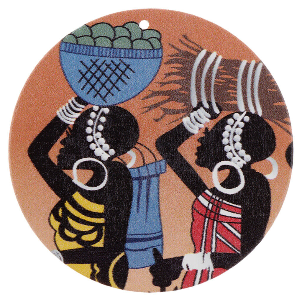 10 Pieces Wooden Africa Girls Earrings Pendants DIY Jewelry Making Charms 5