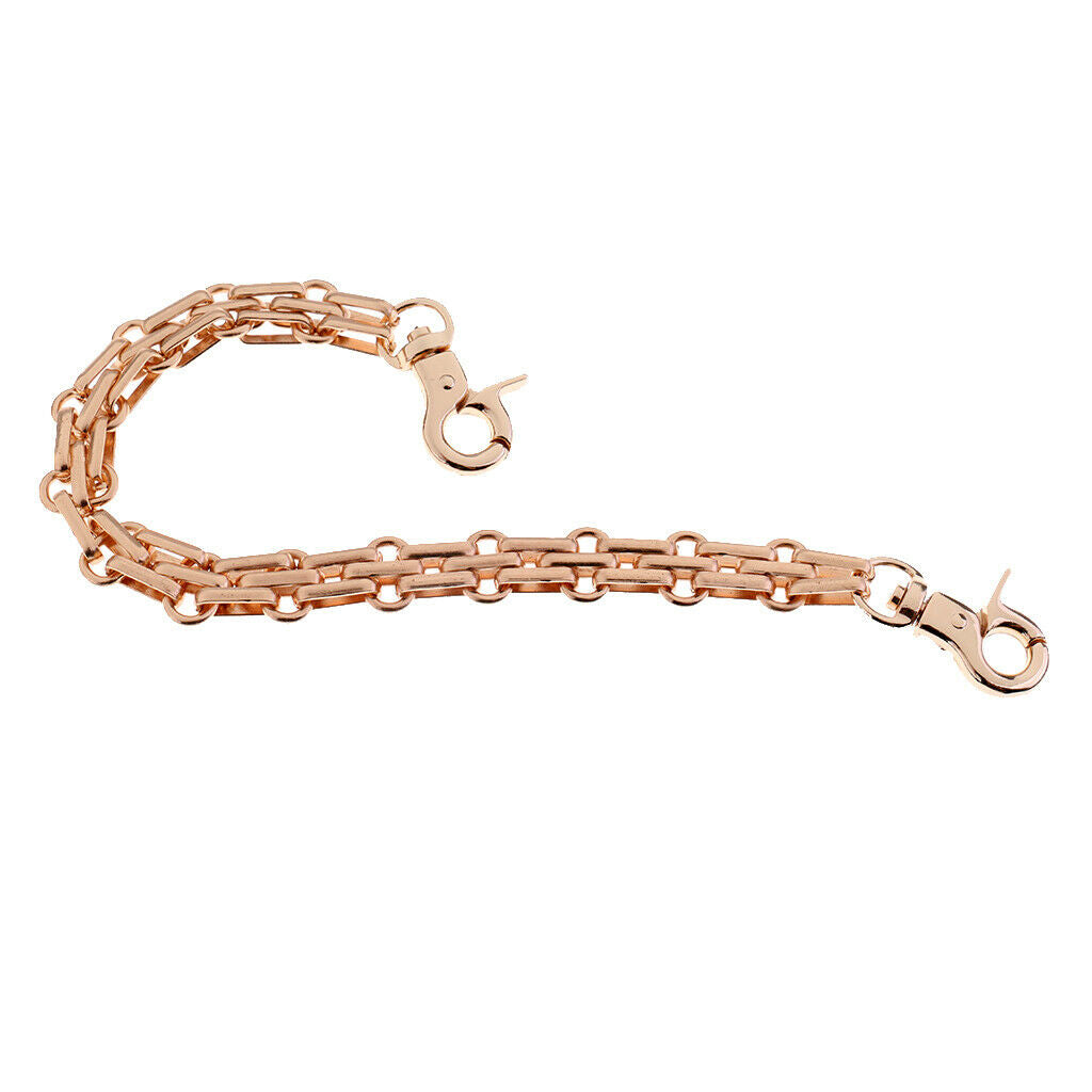 2x Metal Pocket Handle Handbag Wallet Bag Chains 9.84" Strap with Buckle