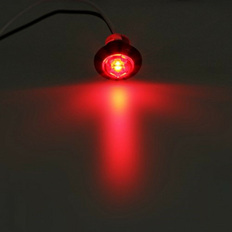 8X 3/4" Red LED Clearance Marker Bullet Lamp Car Truck Trailer Side Marker Light