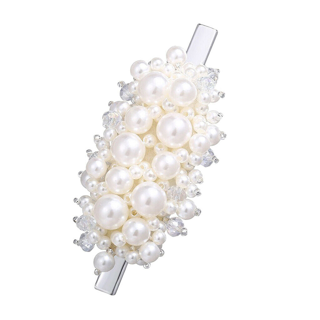 Pearls Hair Brooch Barrettes Jewelry Accessory Hair Pin Bang Clips 7