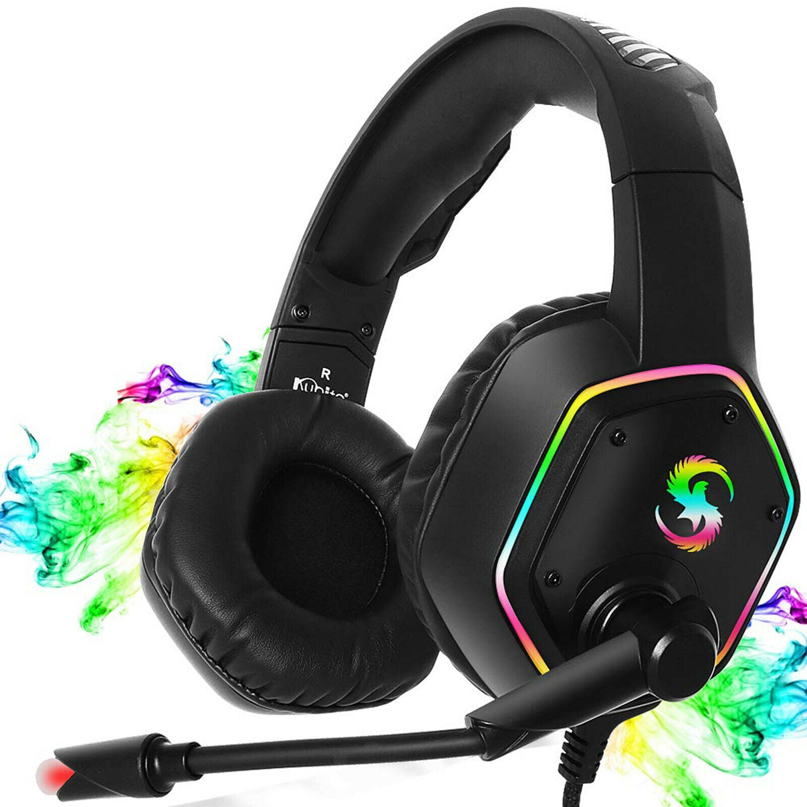 Premium LED Gaming Headsets 7.1 Channel 3.5mm/USB RGB 50mm Drive for PS4 PC