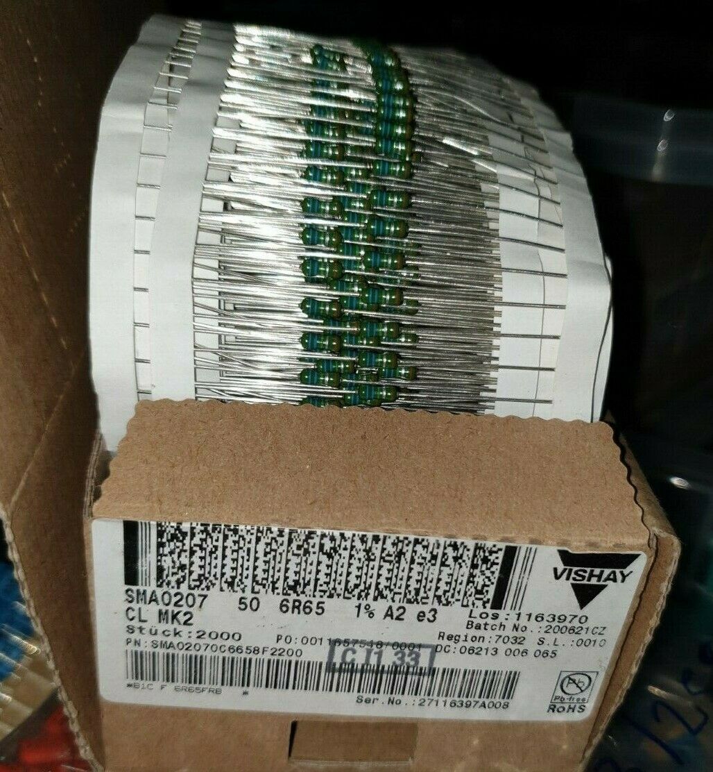 50pcs NEW ROE MK2 6R65 1% 50ppm 0.6W HIEND METAL FILM RESISTORS FOR TUBE AUDIO!