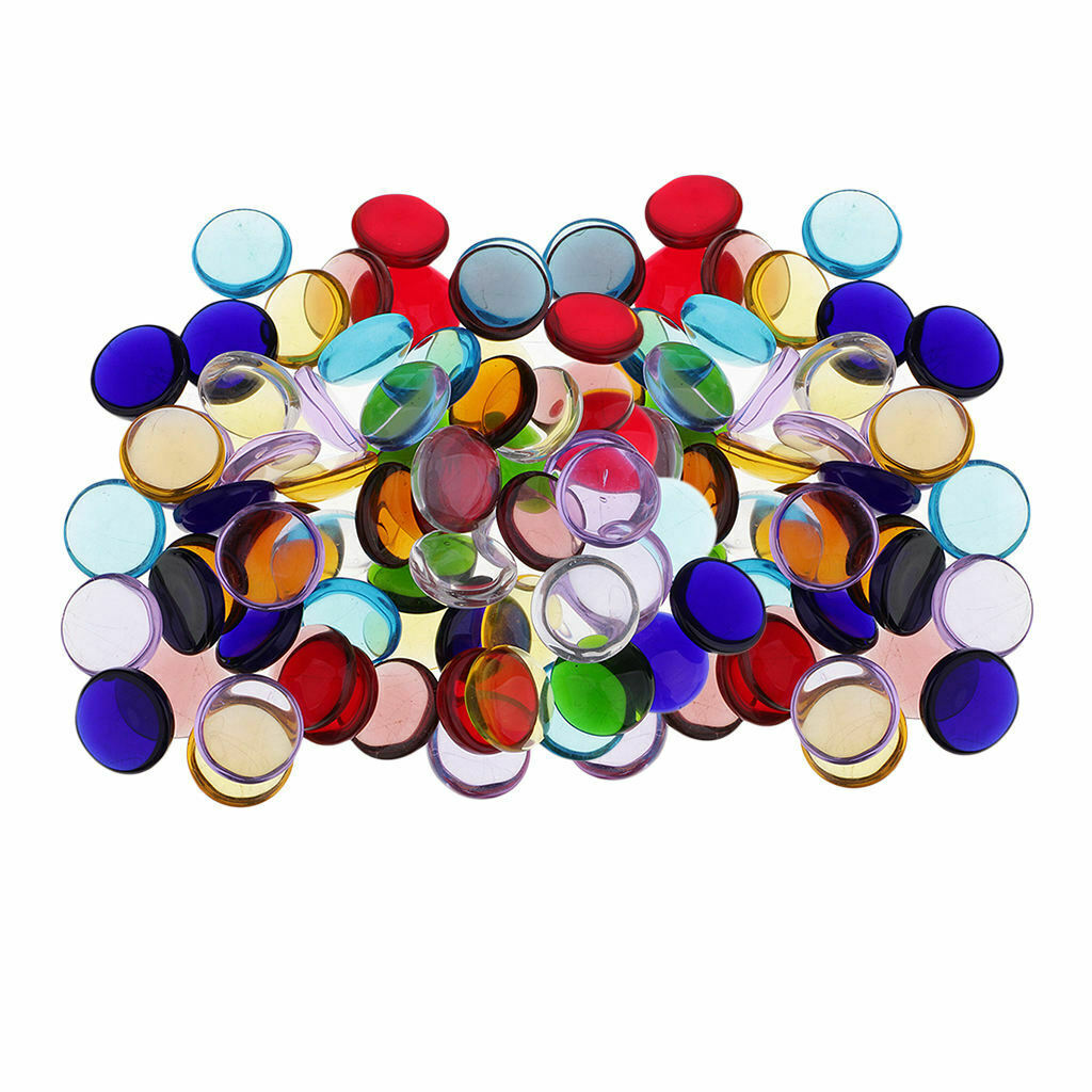 Multicolor Clear Round Glass Pieces Tiles for Mosaic Making Craft 15mm