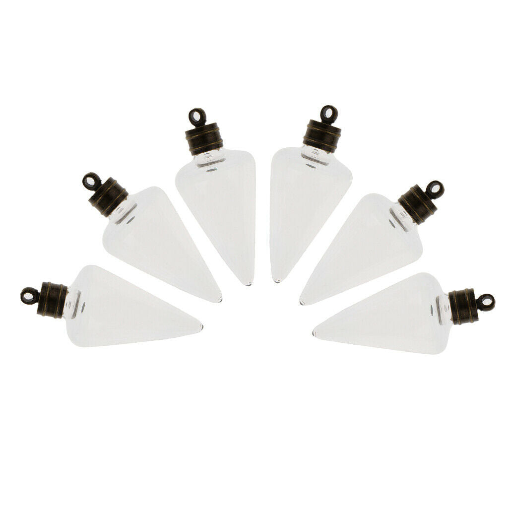 6pcs  Glass Bottle Weddings Wish Jewelry Pendants Charms Party