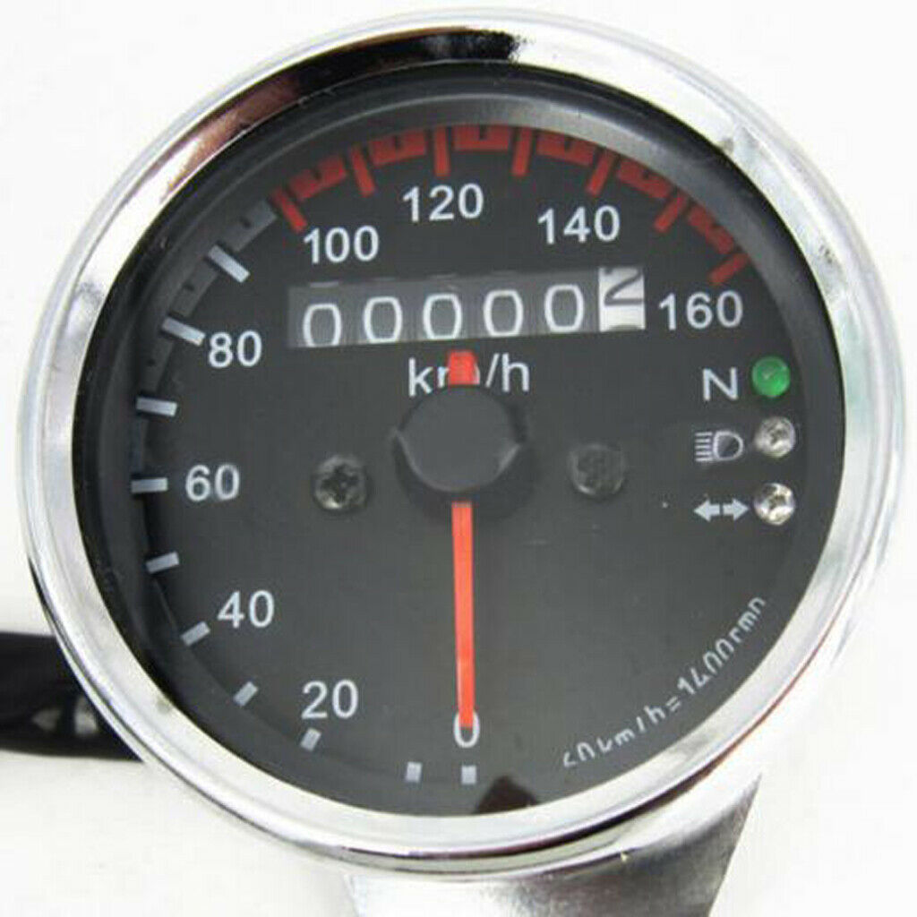 Universal Dual Motorcycle Odometer Speedometer Gauge LED Signal Light Lamps
