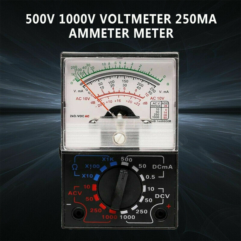 250mA 1000V Voltmeter DC/AC Ammeter 1K Resistance Meter Analog Multimeter Tools