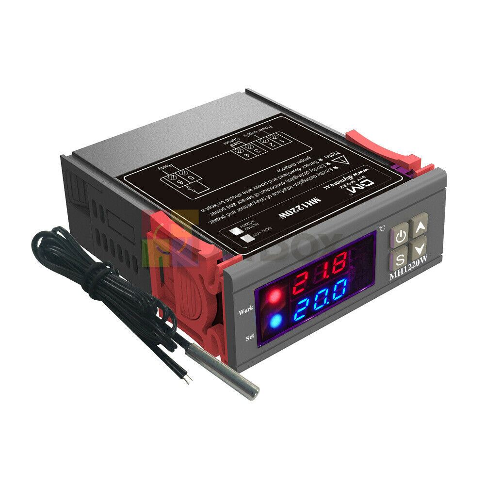 Digital AC 110-220V MH1220W Thermostat 10A Dual Display Temperature Controller