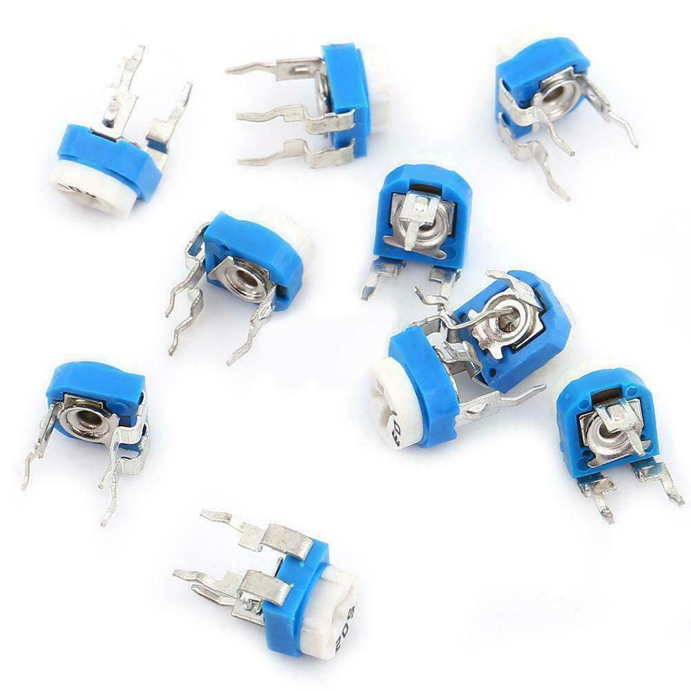 100pcs 10 Value Potentiometer Trimpot Variable Resistor Assortment Box Kit (S90)