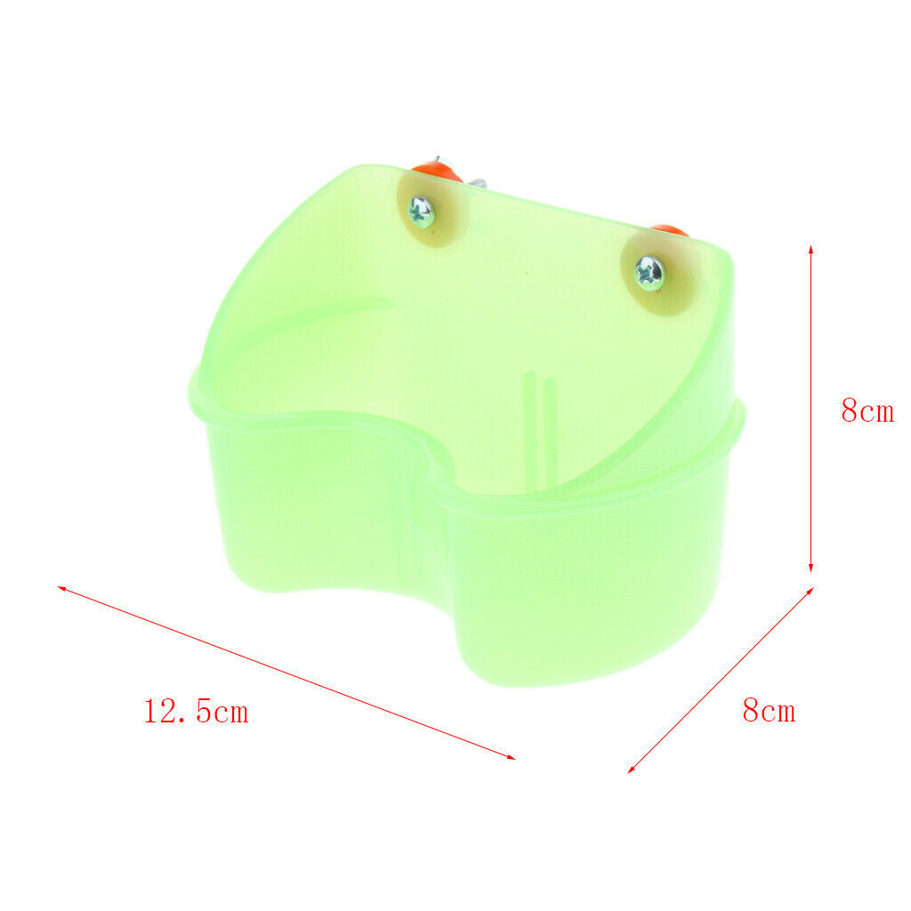 Pet Bird Parrot Fixed Bowl Feeder Feeding Food Cup Water Dispenser