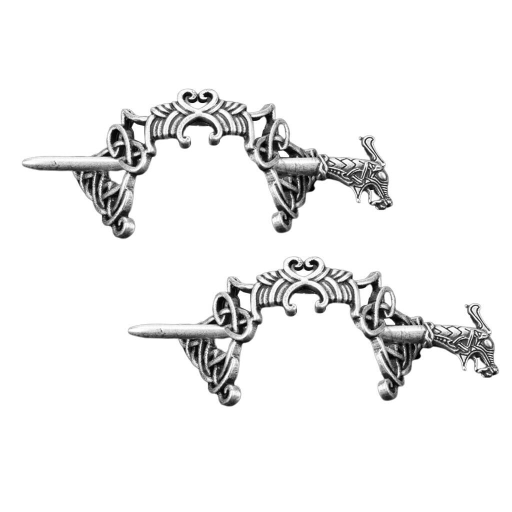 2 Pack Metal Classic Viking Hair Clips Hairpin Girl Updo Long Hair Sticks