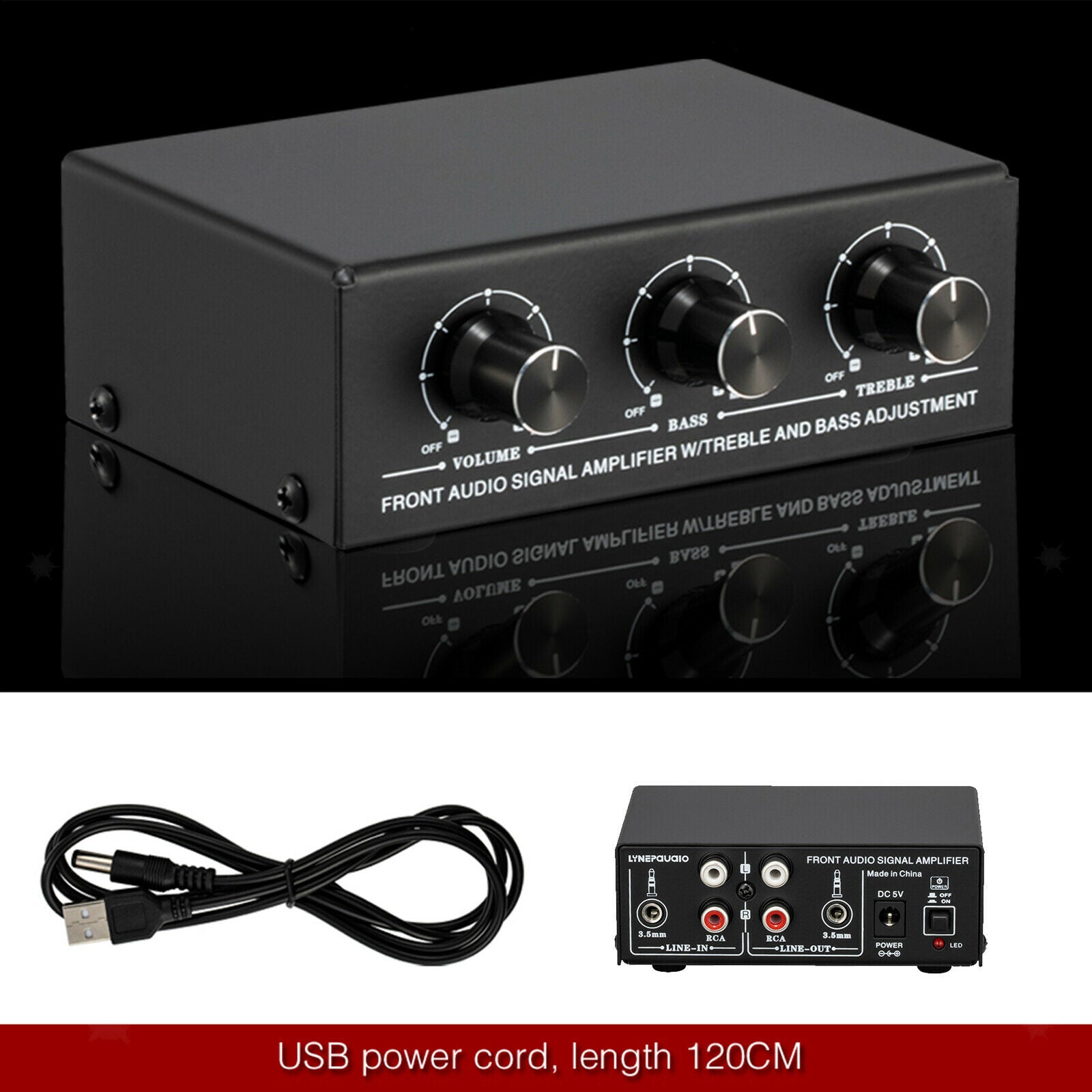 Headphone Speaker Amplifier Booster Low Bass Adjustment For Sound Mixer