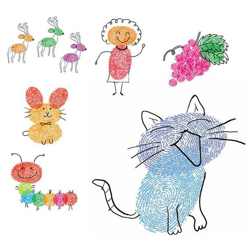 20 Pcs/set Finger Ink Pad,Fingerpaint Rainbow Washable Stamp Pads Set