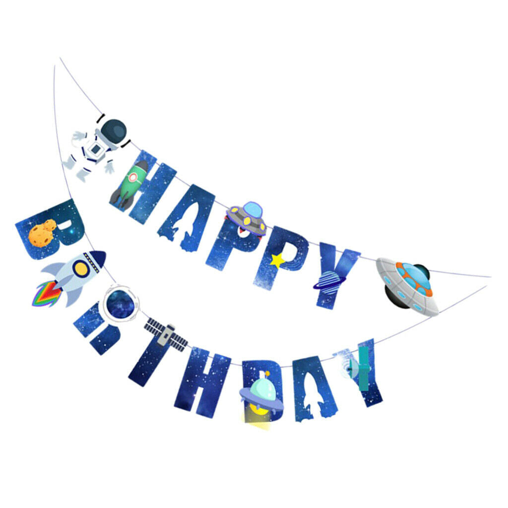 Outer Theme Banner Banner Kids Childern Baby Shower Bunting Banner Decor