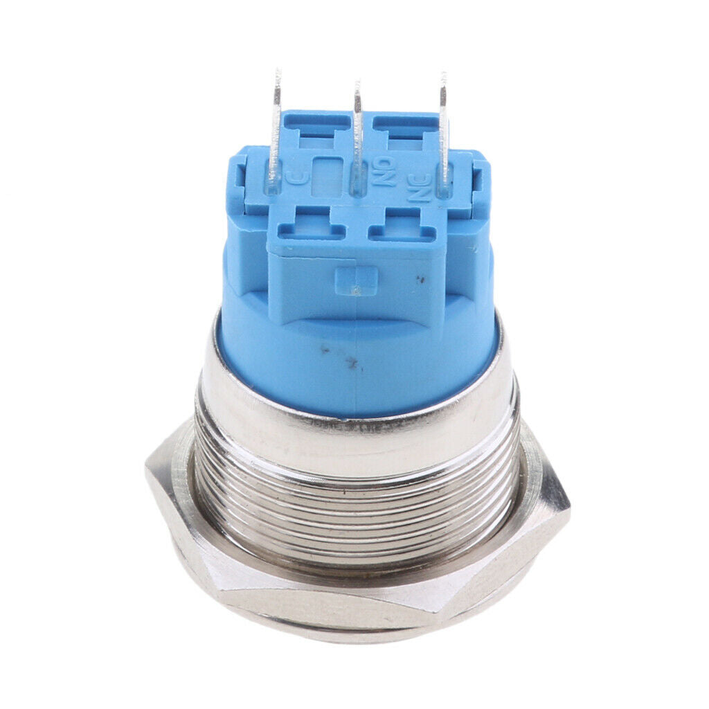 2x Waterproof Push Button Switch, 27mm Stainless Steel Pushbutton Switch LED