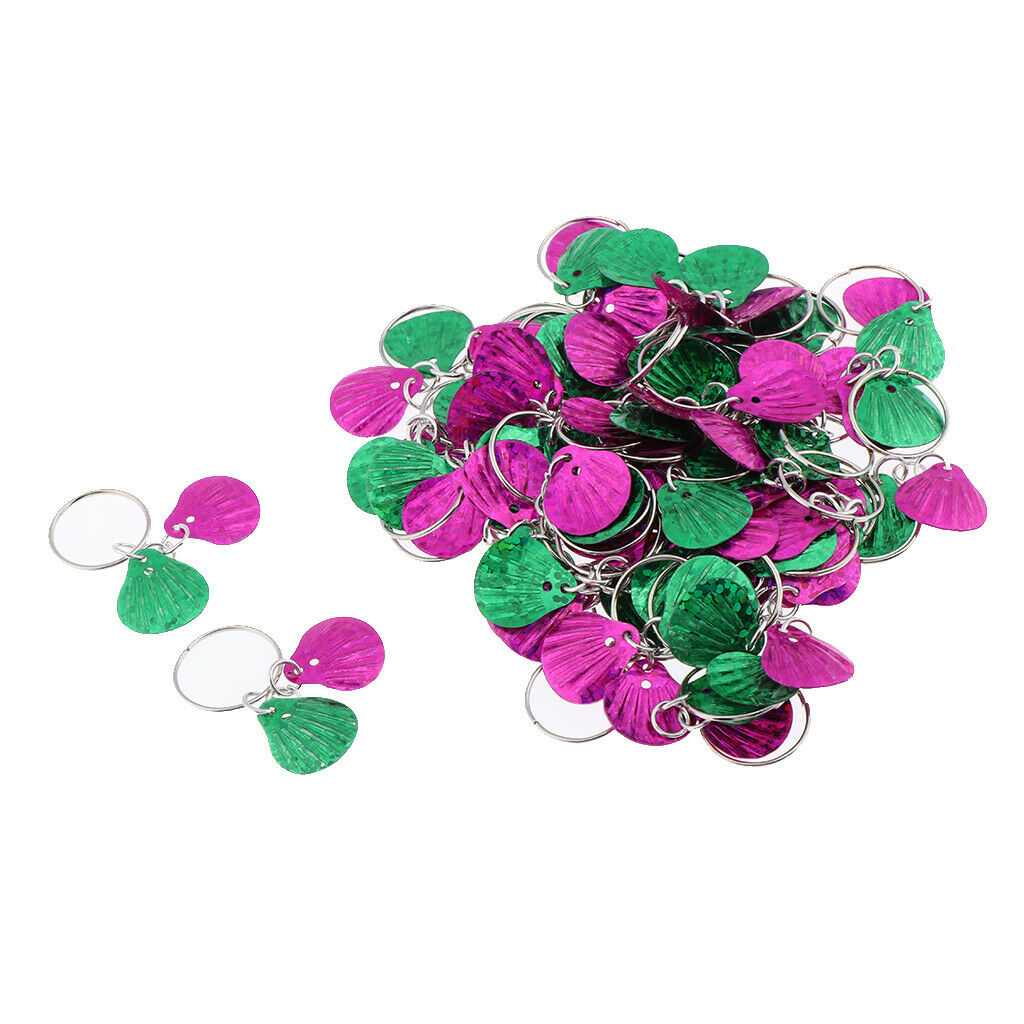 50pc Hair Pendant Circlet Set For Braid DIY Hairstyle Rose Red+Green