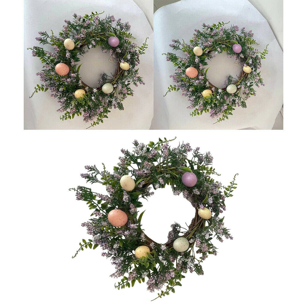 Easter Wreath Wall-Hanging Garland Manual Artificial Flower Front Door Decora