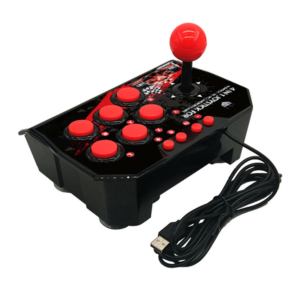 4-in-1 Retro Arcade Game Joystick Station USB Wired TURBO Rocker Controller @
