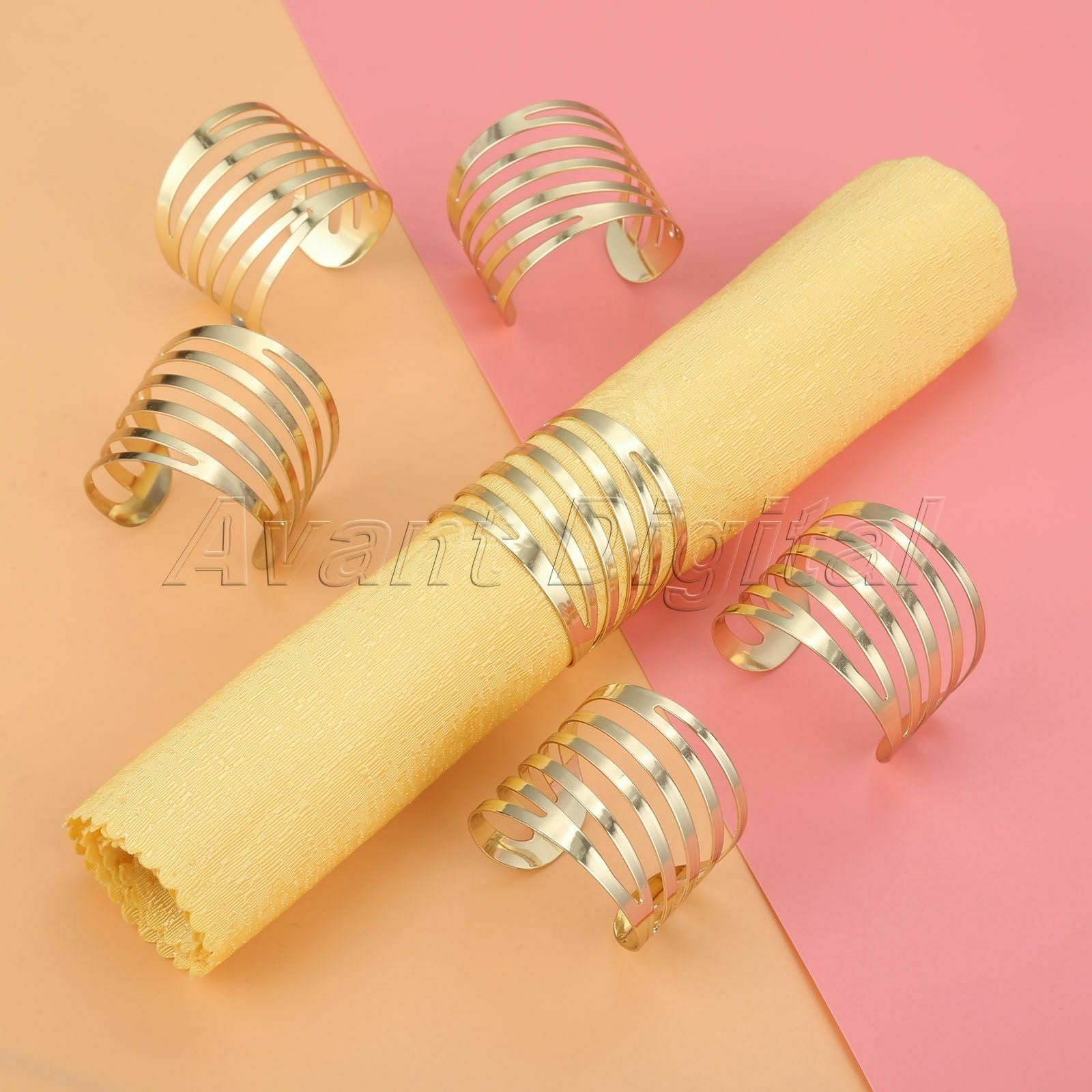 6Pcs European Style Napkin Rings Dinner Table Decor Wedding Serviette Holders