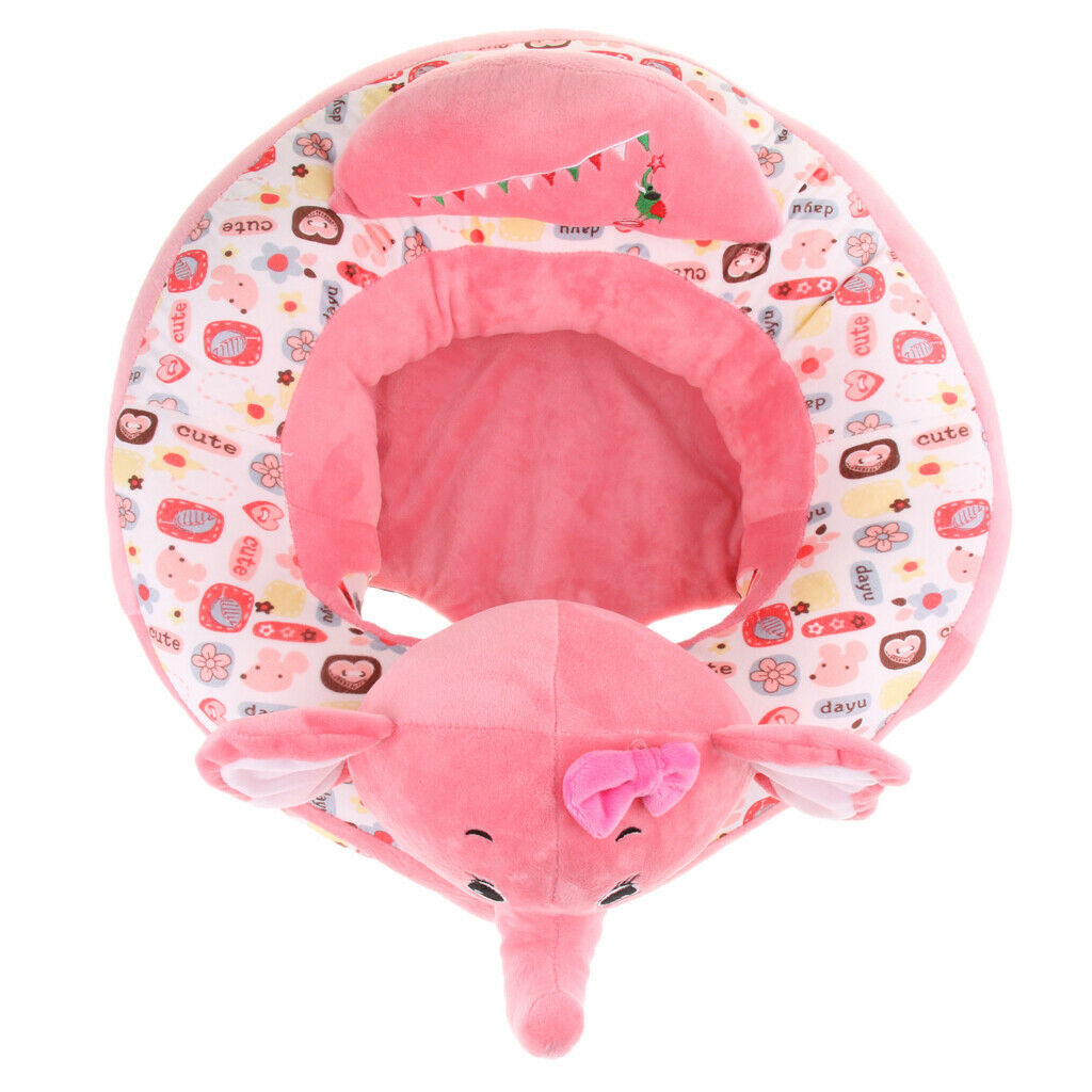 Infant Sitting Chair Baby Support Seat Soft Baby Sofa Pink Elephant