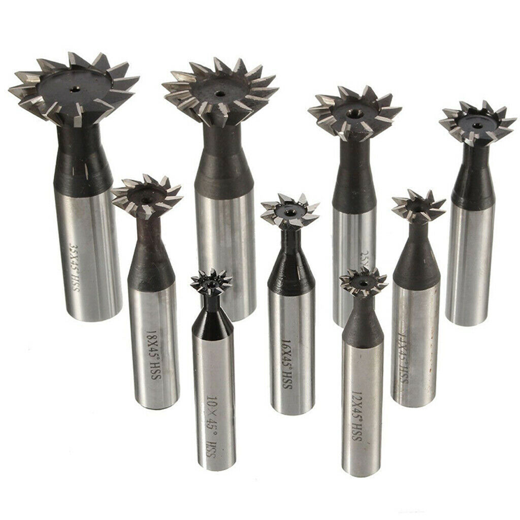 35mm Dia x 45 Degree Straight Shank HSS Dovetail Milling Cutter Tool