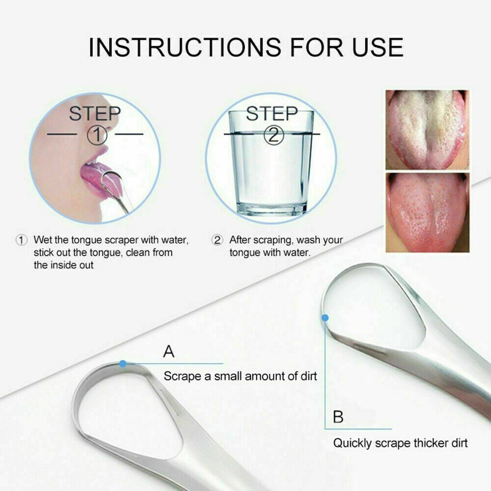 1 pc Stainless Tongue Tounge Cleaner Scraper Dental Care Oral Hygiene Mouth Kit