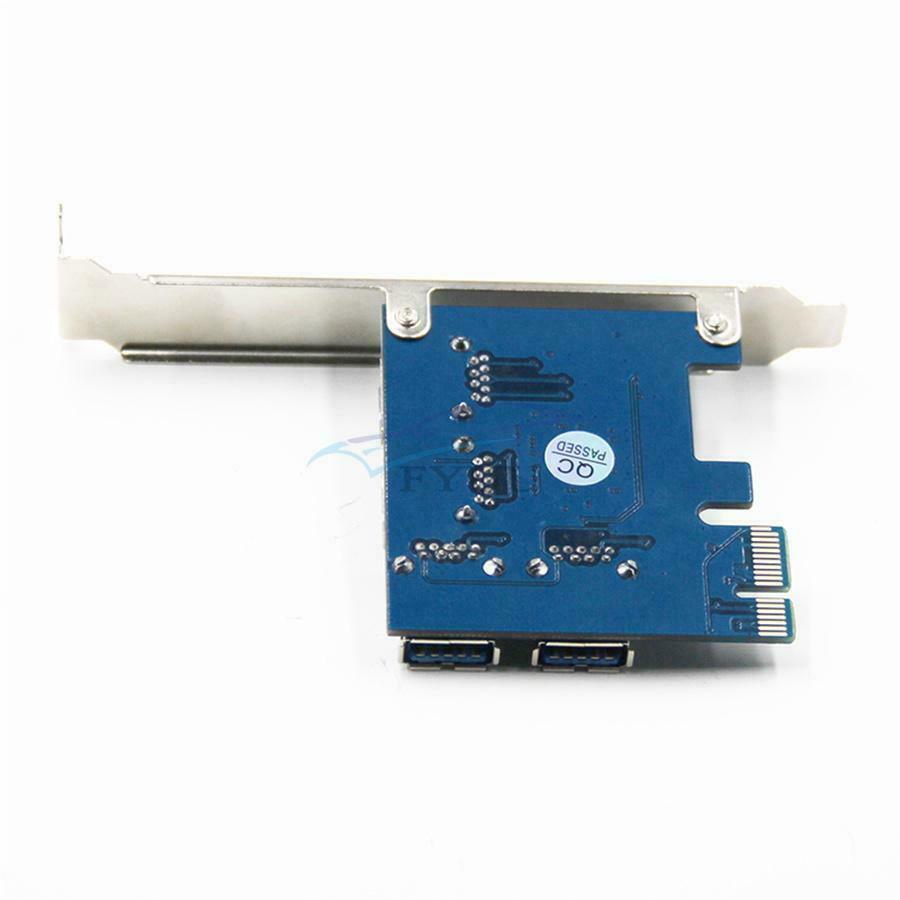 120×68×58MM Computers Add-On  PCI-E 1 To 4 Riser Card Support DOS/L INUX System