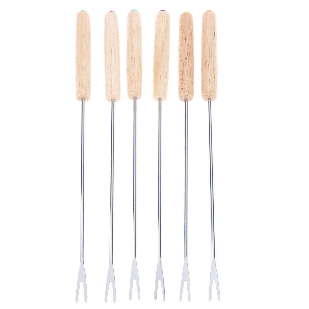 Reusable Fondue Forks with Heat Resistant Handle, Food Grade Cheese Chocolate