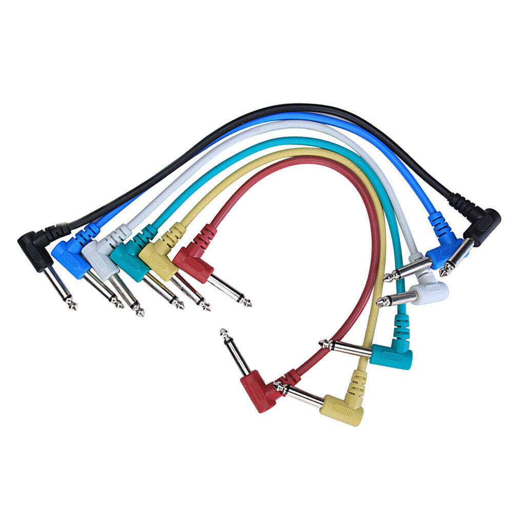 6x Patch Cables Fits for Guitar Effect Pedal 6.35mm Jack 1/4" Accessory