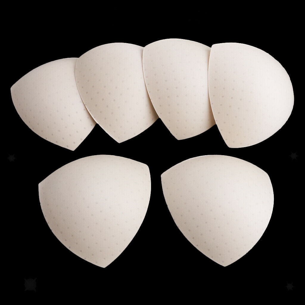 Prettyia 6 Pair Womens Bikinis Triangle Bra Pads Inserts Foam Sponge Push Up