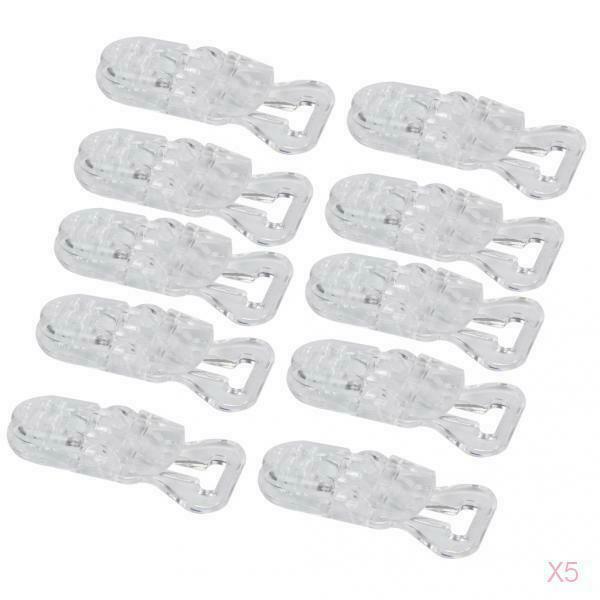 50pcs ABS T-Shape Clear Pacifier Clips Suspender Holder Craft Dummy Bib 0.8