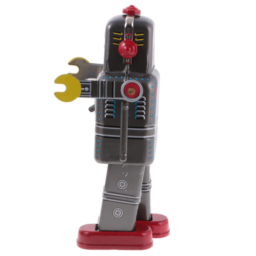 Old-fashioned Wind Up Walking Robot Mechanical Clockwork Tin Toys Gift MS439