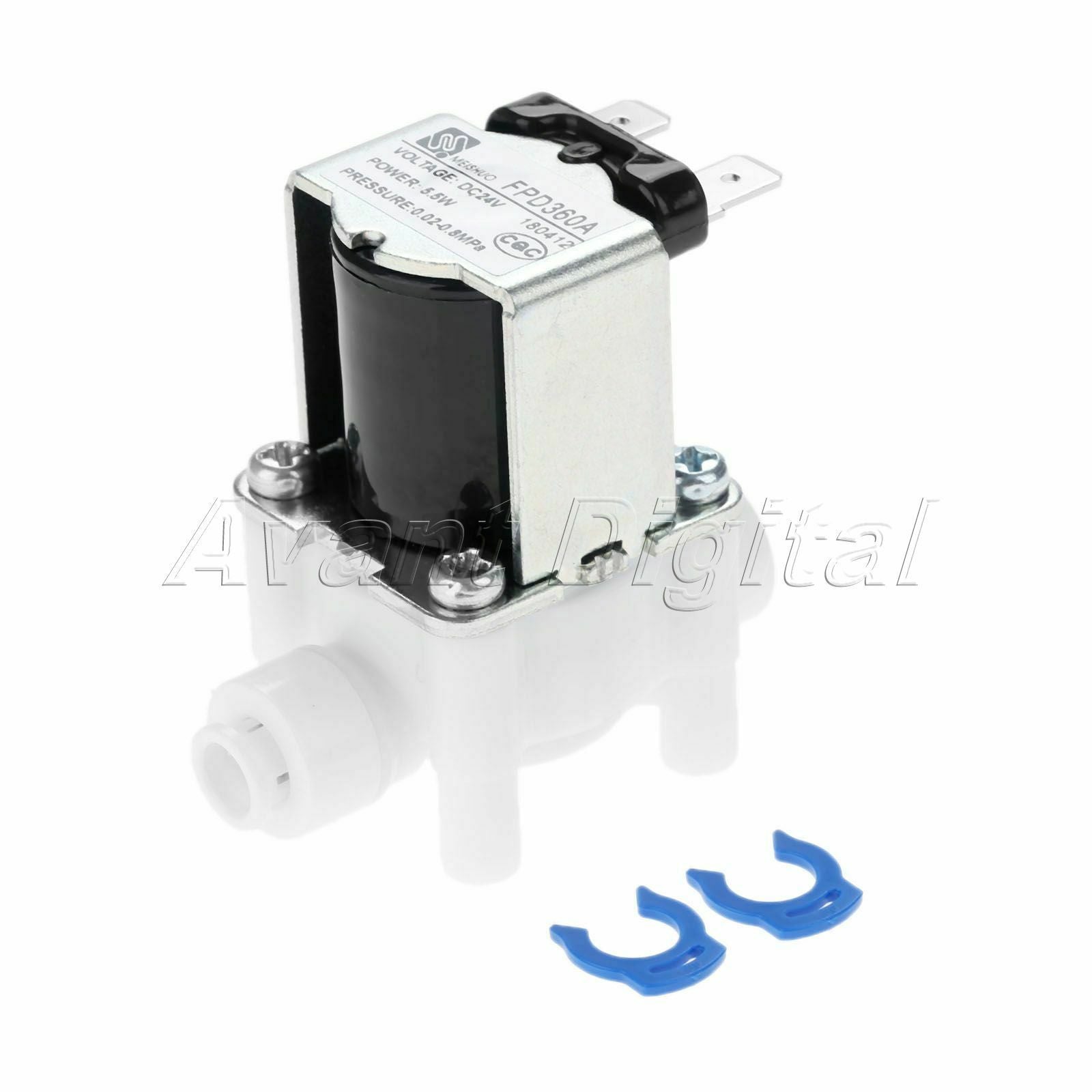 1/4" Hose 24V DC Electric RO Water System Flow Control Solenoid Valve Connection